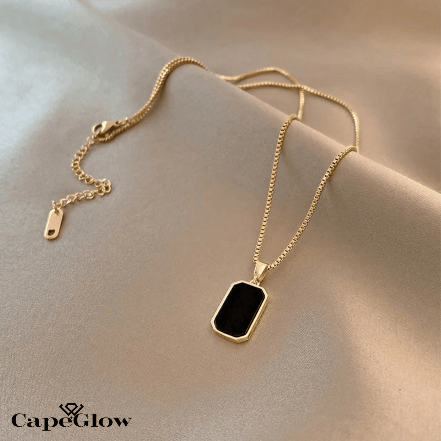 CapeGlow® Leru – Black & Gold Pendant Necklace 🖤 Capeglow
