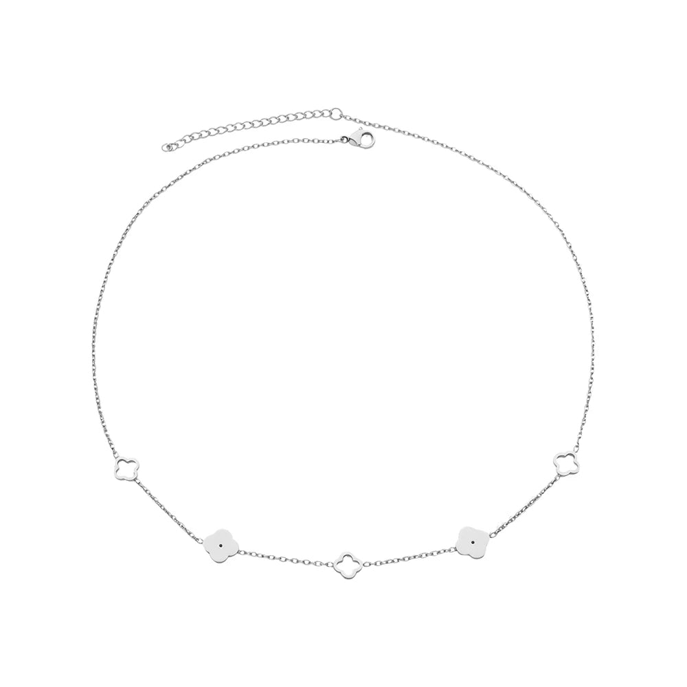 Lucky Four-Leaf Clover Necklace – Stainless Steel Elegant Jewelry CapeGlow