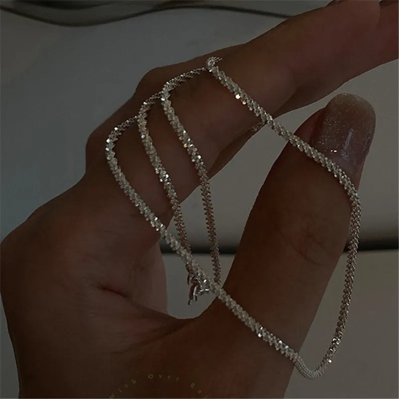 CapeGlow® Sparkling Silver Choker Necklace - Elegant Adjustable Design for Radiant Style