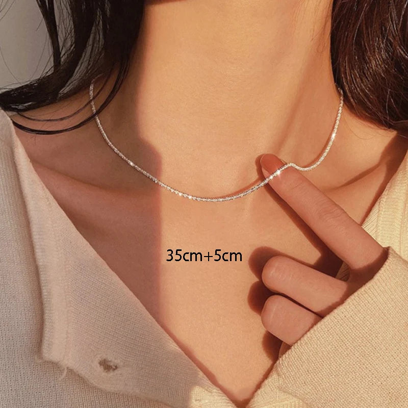 CapeGlow® Sparkling Silver Choker Necklace - Elegant Adjustable Design for Radiant Style