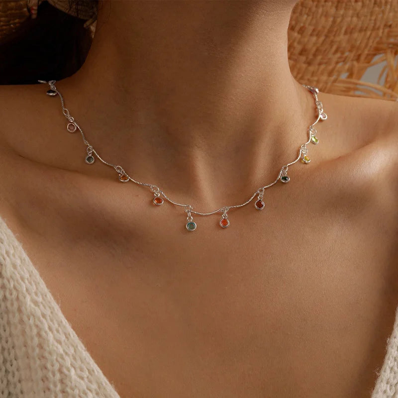 CapeGlow® Candy Brush Pendant Necklace - Vibrant Aesthetic Choker for Women