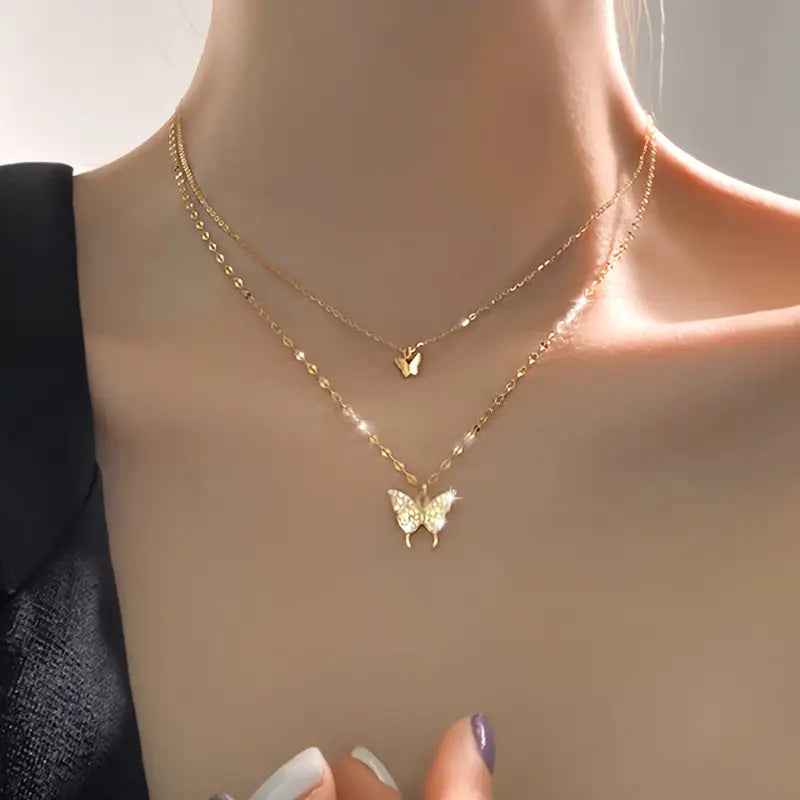 CapeGlow® Lira – Double Layer Butterfly Necklace✨ Capeglow
