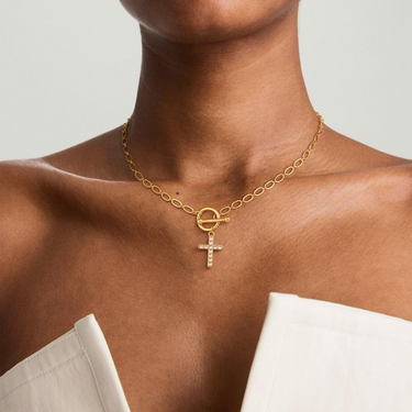 Elegant Diamond Accent Sterling Silver Toggle Cross Necklace - Timeless Faith Jewelry