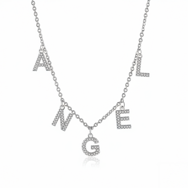 Personalized "Sparkles" Name Necklace - Custom Engraved Stainless Steel Jewelry