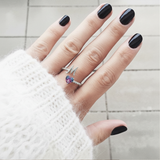 Adjustable "Mermaid Tail" Initial Ring with Rainbow Heart Stone - Hypoallergenic Stainless Steel