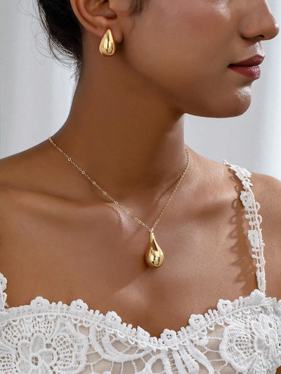 CapeGlow® Zola – Waterdrop Pendant Necklace & Earrings Set