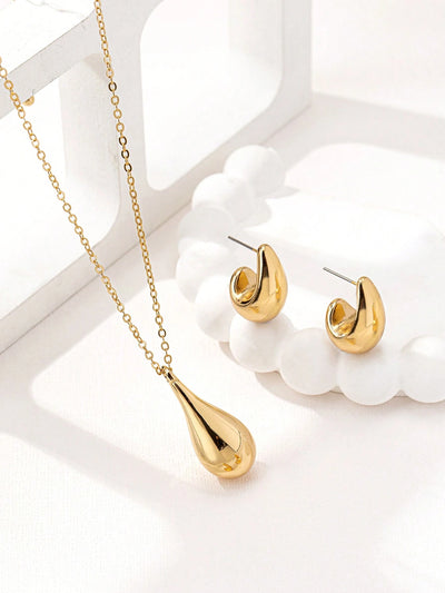 CapeGlow® Zola – Waterdrop Pendant Necklace & Earrings Set