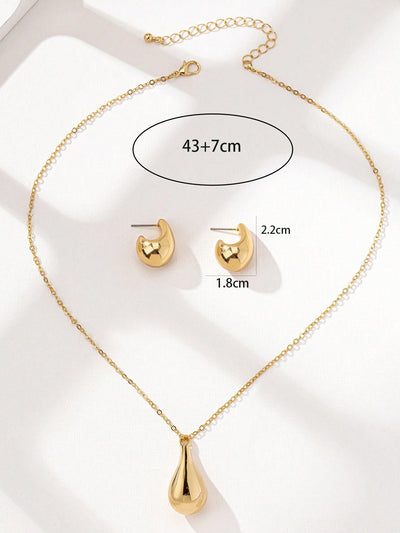 CapeGlow® Zola – Waterdrop Pendant Necklace & Earrings Set