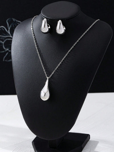 CapeGlow® Zola – Waterdrop Pendant Necklace & Earrings Set
