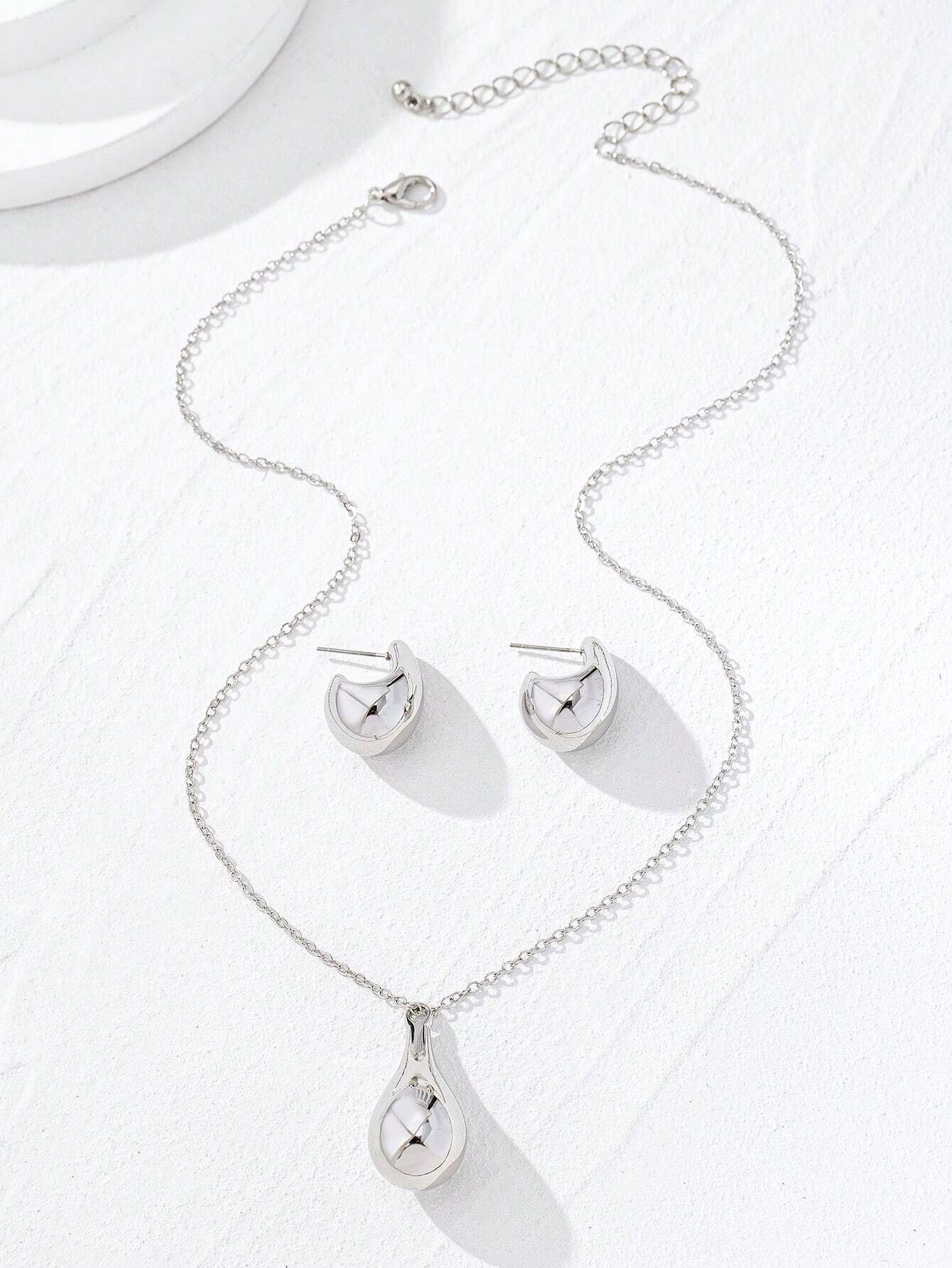CapeGlow® Zola – Waterdrop Pendant Necklace & Earrings Set
