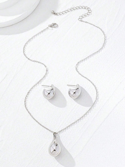CapeGlow® Zola – Waterdrop Pendant Necklace & Earrings Set