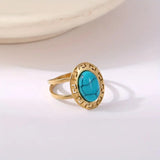 CapeGlow® Masego – Retro Turquoise Statement Ring Capeglow
