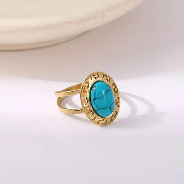 CapeGlow® Masego – Retro Turquoise Statement Ring Capeglow