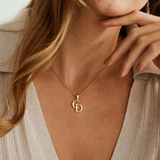 Elegant Gold Personalized Intertwined Initials Letter Necklace - Modern Minimalist Jewelry