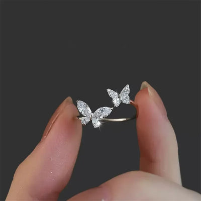 CapeGlow® Amahle – Adjustable Crystal Butterfly Ring🦋