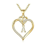 Personalized "Love" Heart Initial Necklace | Custom Silver 925 Jewelry