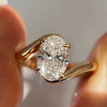 5.5Ct Oval Cut Unique Engagement Ring Travel Rings In Sterling Silver