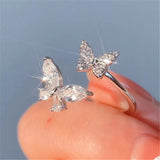 CapeGlow® Amahle – Adjustable Crystal Butterfly Ring🦋 Capeglow