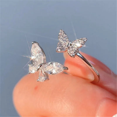 CapeGlow® Amahle – Adjustable Crystal Butterfly Ring🦋