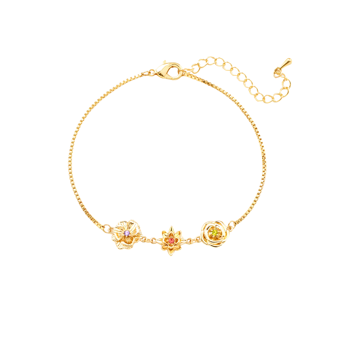 CapeGlow® Personalized Birth Flower Bracelet Capeglow