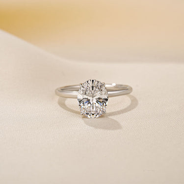 Louily Sparkle Oval Cut Engagement Ring In Sterling Silver