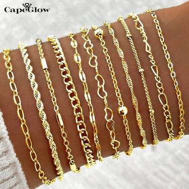 CapeGlow® Nandi – 11-Piece Chain Bracelet Set Capeglow