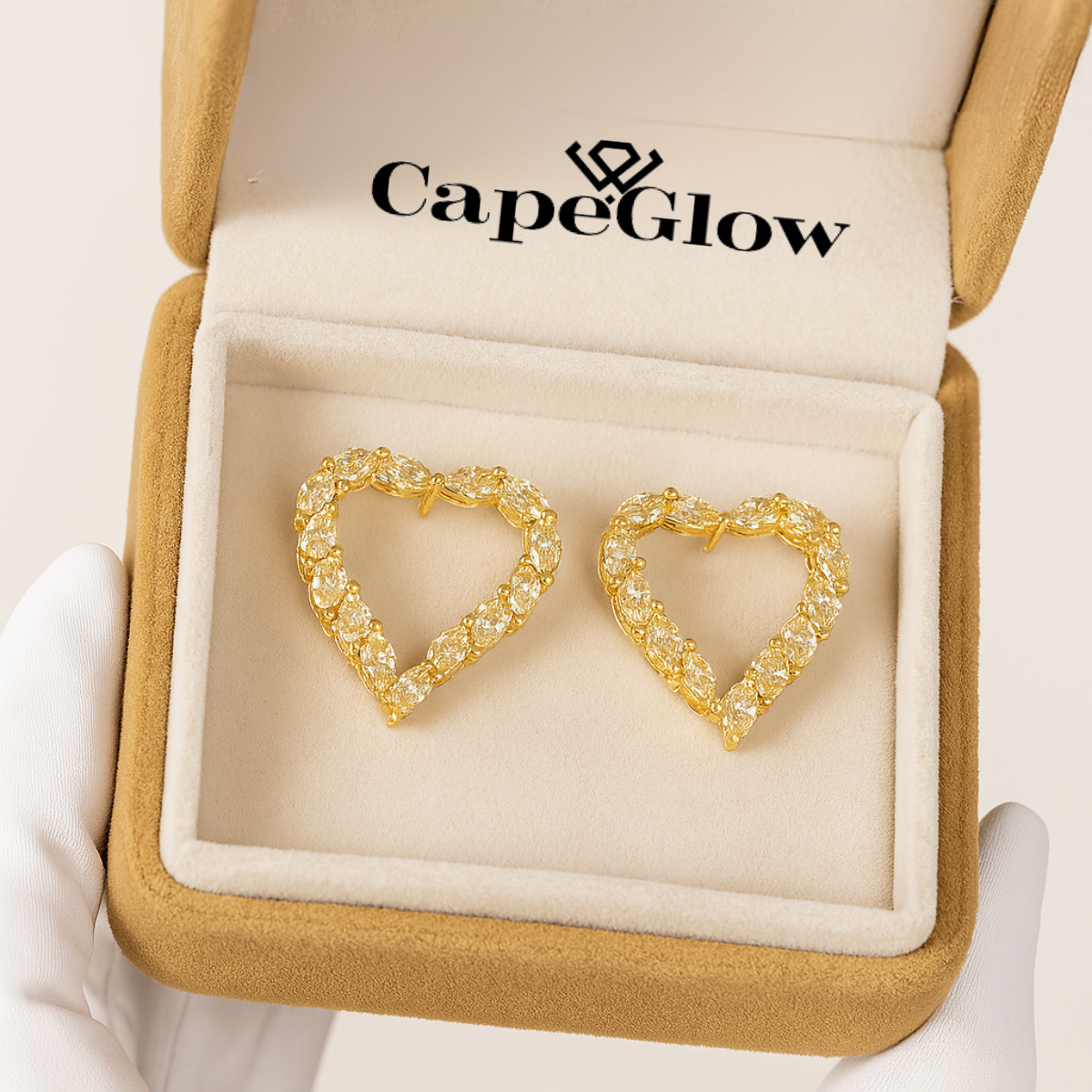 CapeGlow® Amara – Elegant Heart-Shaped Grace Earrings