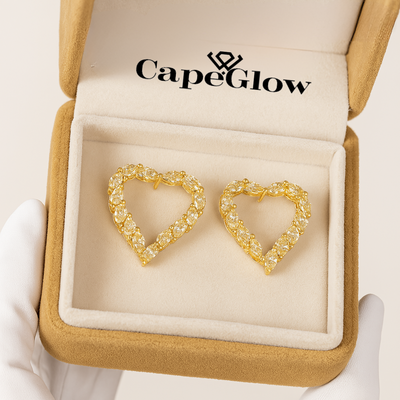 CapeGlow® Amara – Elegant Heart-Shaped Grace Earrings