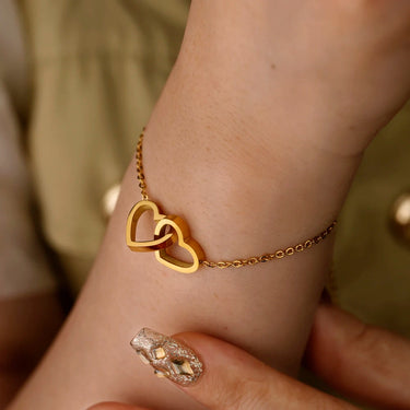 CapeGlow® Double Heart Personalized Bracelet Capeglow