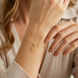 Elegant Gold Personalized Letter Bracelet - Minimalist Initials Jewelry