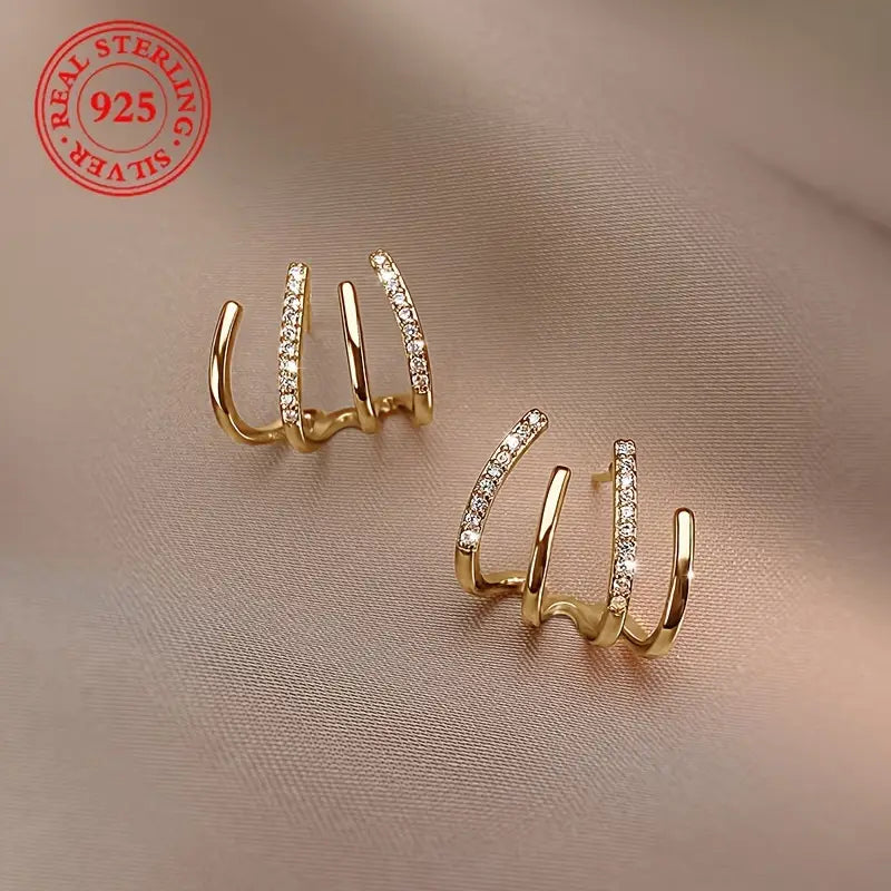CapeGlow® Amara – S925 Multi-Claw Illusion Earrings