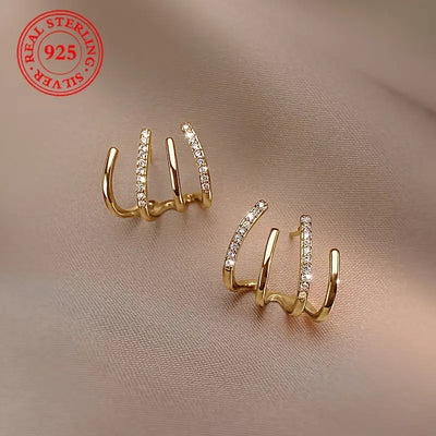 CapeGlow® Amara – S925 Multi-Claw Illusion Earrings