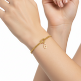 Personalized "Knot" Initial Bracelet - Elegant Adjustable Gold/Silver Stainless Steel Jewelry