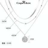 CapeGlow® Naledi – Triple-Layer Sterling Silver Necklace ✨ Capeglow