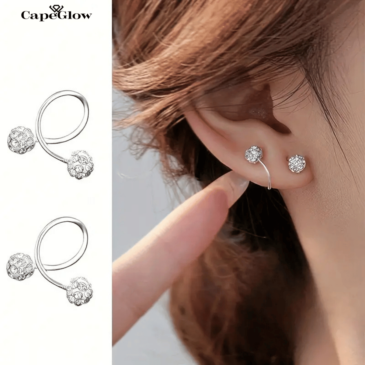CapeGlow® Zanele – Spiral Shine Ball Earrings Capeglow