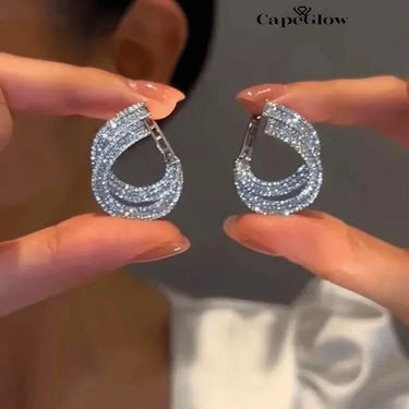 CapeGlow® Khanya – Double Zircon Hoop Earrings💫 Capeglow