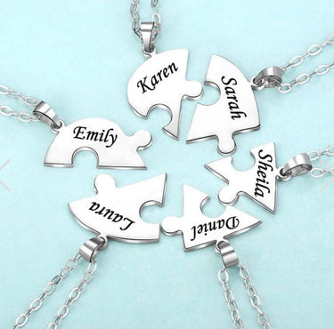 CapeGlow® Puzzle Of Love - Personalized Heart Puzzle Name Necklace CapeGlow