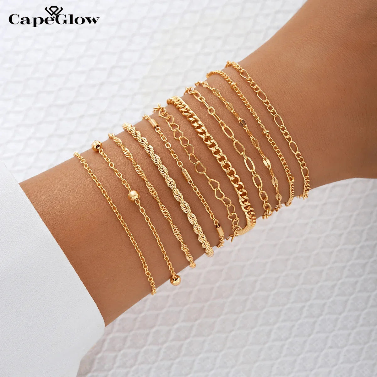 CapeGlow® Nandi – 11-Piece Chain Bracelet Set Capeglow