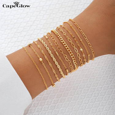 CapeGlow® Nandi – 11-Piece Chain Bracelet Set Capeglow