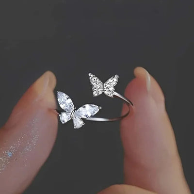 CapeGlow® Amahle – Adjustable Crystal Butterfly Ring🦋
