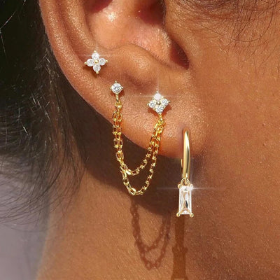 CapeGlow® Zanele Star – 3-Piece Chain Earring Set