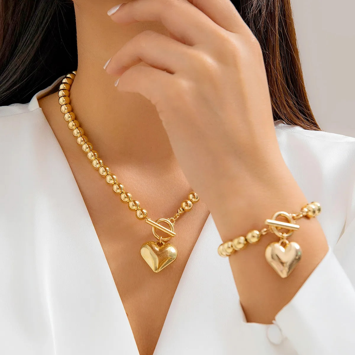 CapeGlow® Zanele – Heart Pendant Necklace & Bracelet Set Capeglow