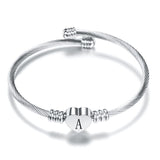Personalized Stainless Steel "Heart" Initial Bracelet - Elegant & Timeless Gift