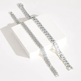 2pc 14k Gold Plated Chunky Link Anklet Set - Brick & Flat Cuban Styles