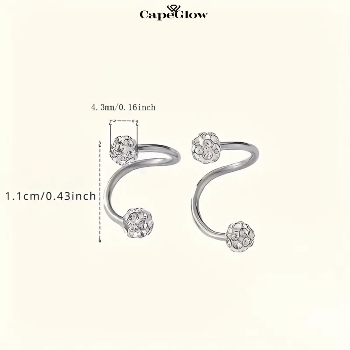 CapeGlow® Zanele – Spiral Shine Ball Earrings Capeglow
