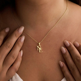 Elegant Gold Personalized Intertwined Initials Letter Necklace - Modern Minimalist Jewelry