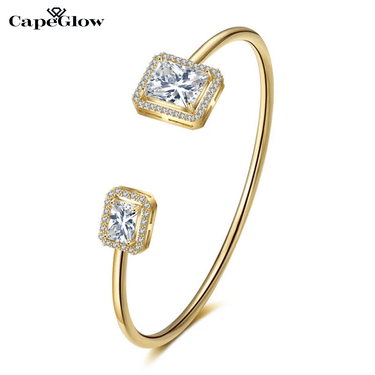 CapeGlow® Thuli – Geometric Gold Cuff Bangle ✨ Capeglow
