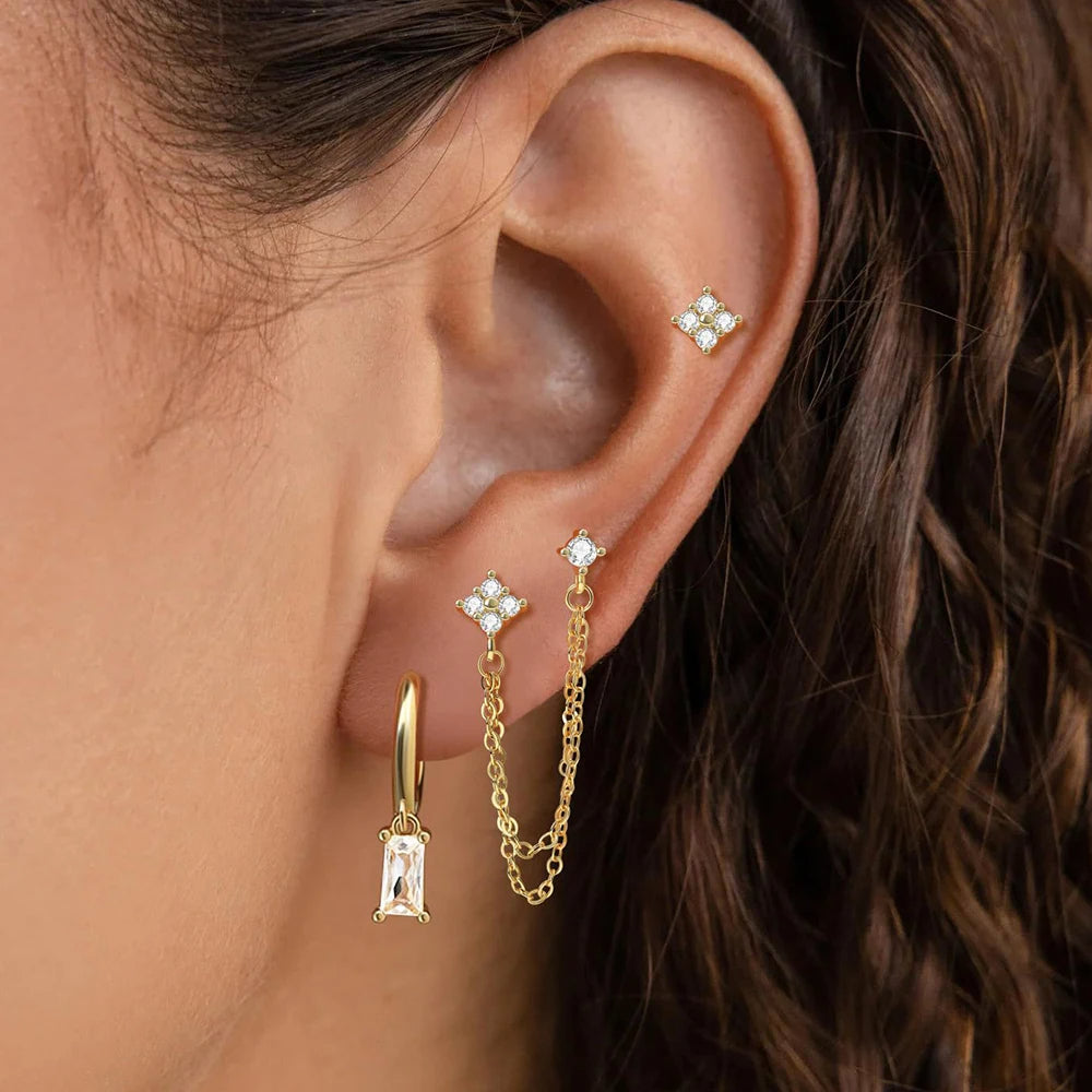 CapeGlow® Zanele Star – 3-Piece Chain Earring Set