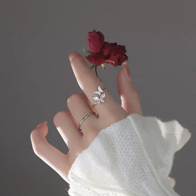 CapeGlow® Amahle – Adjustable Crystal Butterfly Ring🦋
