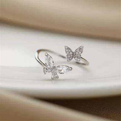 CapeGlow® Amahle – Adjustable Crystal Butterfly Ring🦋